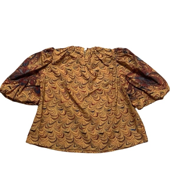 Ulla Johnson Lorena Top Blouse Yellow Taffeta Puff Sleeve - Picture 7 of 11